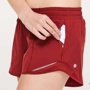 Lululemon Hotty Hot 4” Size 12 Tall Red Short